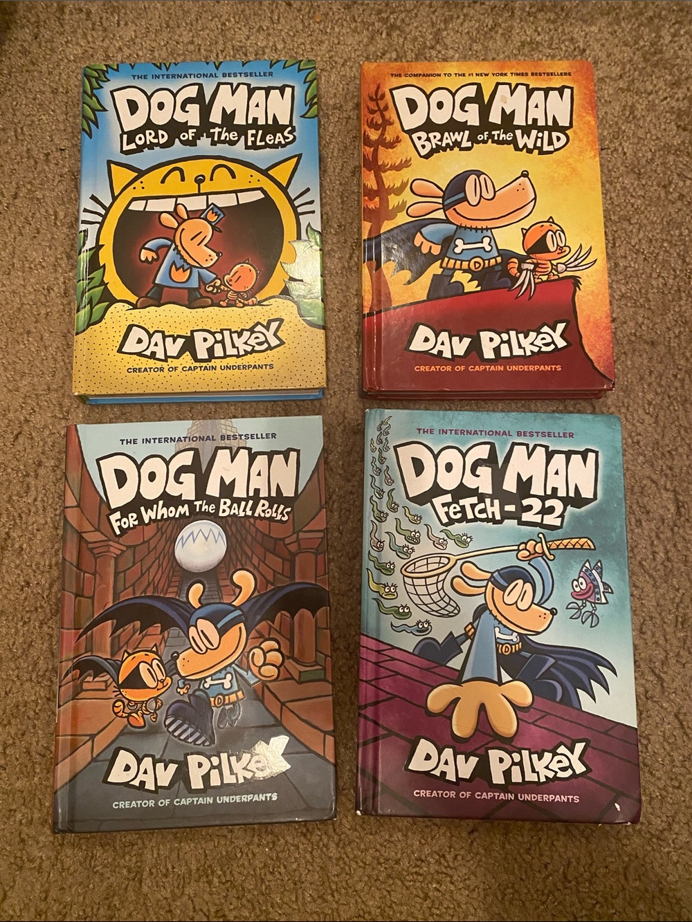 Bundle Dog Man Graphic Novels 5-8 Bundle by Dav Pilkey Lord, Brawl, Whom, Fetch